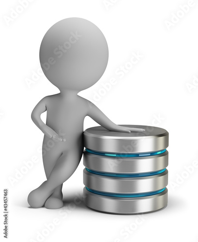 Illustration: 3d small people - server 3d small people - server