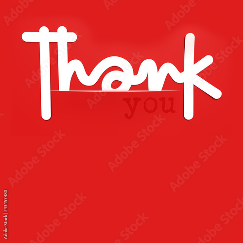 Illustration: Thank you, paper design element, High-resolution 3d rendering Thank you, paper design element, High-resolution 3d rendering