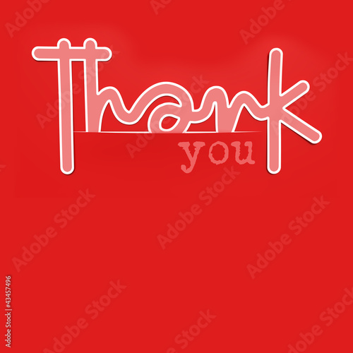 Illustration: Thank you, paper design element, High-resolution 3d rendering Thank you, paper design element, High-resolution 3d rendering