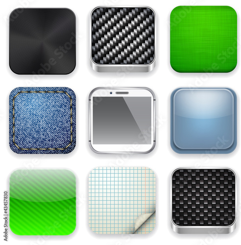 Vector: Square modern app template icons. Square modern app template icons.