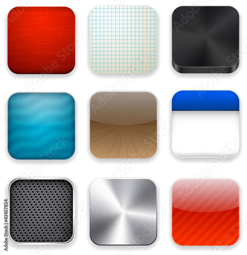 Vector: Square modern app template icons. Square modern app template icons.