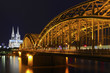 Cologne - Cathedral with Hohenzollern bridge at Night