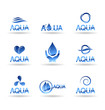 Set of water design elements. Water icon (aqua).
