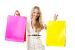 Photo: smiling woman holding shopping bags smiling woman holding shopping bags