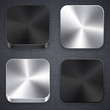 Square metallic app template icons.