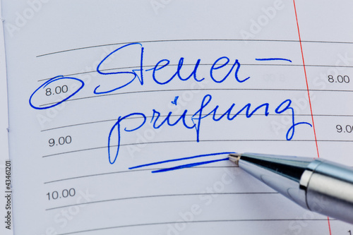 Foto: Eintrag im Kalender: Steuerprüfung Eintrag im Kalender: Steuerprüfung