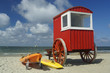 Ein Badekarren an der Nordsee