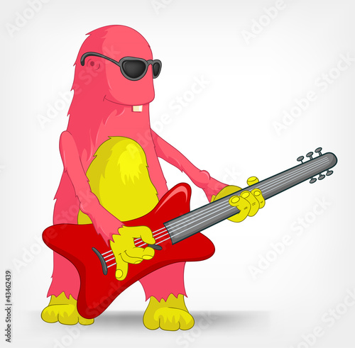 Vector: Funny Monster. Rock Star. Funny Monster. Rock Star.