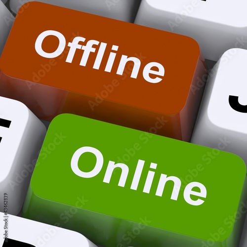Illustration: Offline Online Keys Show Internet Communication Status Offline Online Keys Show Internet Communication Status