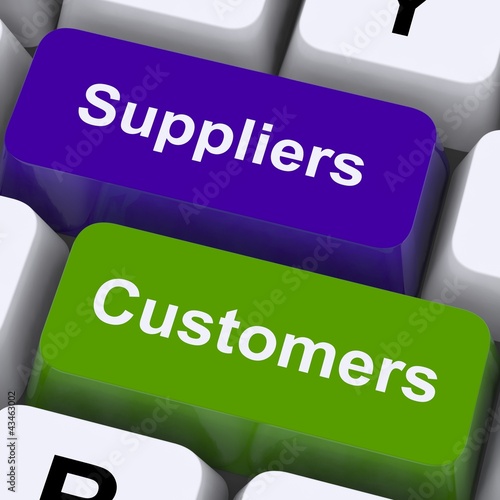 Illustration: Suppliers And Customers Keys Show Supply Chain Or Distribution Suppliers And Customers Keys Show Supply Chain Or Distribution