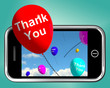 Thank You Balloons Message As Thanks Sent On Mobile
