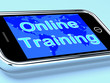 Online Training Mobile Screen Shows Web Learning