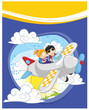 Vector: Flying kids vector illustration Flying kids vector illustration