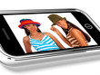 Two Teenage Friends In Hats Picture On Smartphone