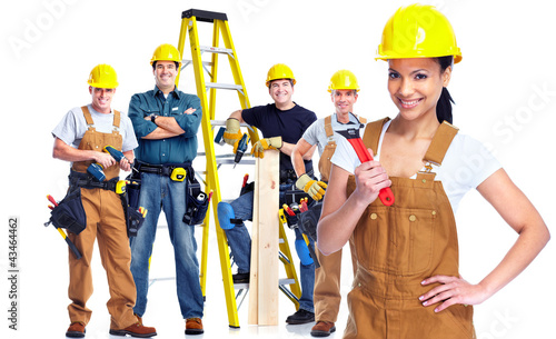 Photo: Group of industrial workers. Group of industrial workers.