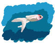 Handrawn fish underwater