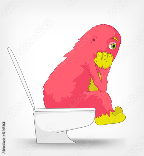 Vector: Funny Monster. WC. Funny Monster. WC.