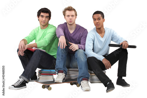 Photo: trio of male students trio of male students