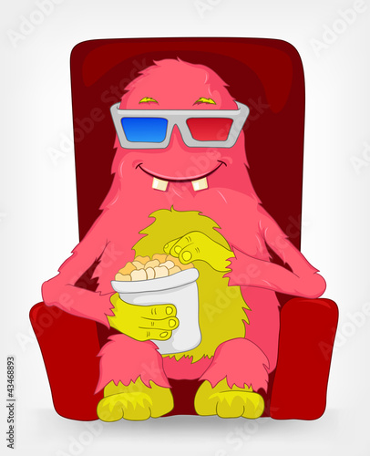Vector: Funny Monster. Movie. Funny Monster. Movie.
