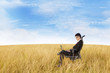 Businessman working outdoor
