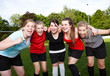 Fußballerinnen jubeln über Sieg