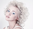 Photo: Attractive blond beauty portrait with original make up Attractive blond beauty portrait with original make up