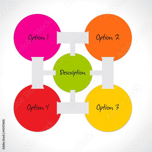Vector: Business presentation diagram. Five fields for information. Business presentation diagram. Five fields for information.