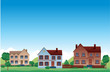 Suburb vector background