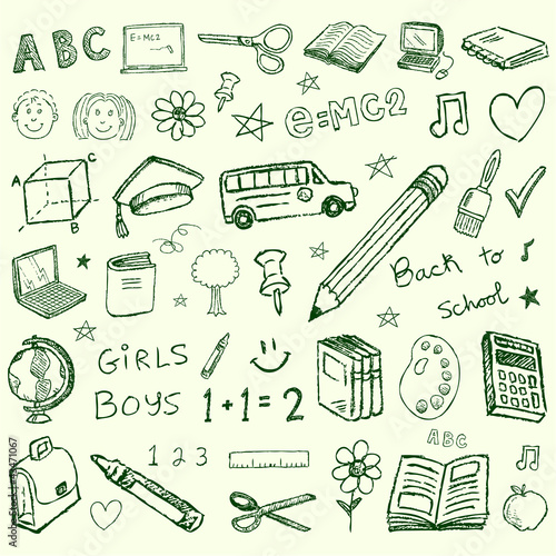 Vektor: Back to school doodles set Back to school doodles set
