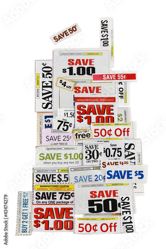 Foto: Money Saving Coupons On White Money Saving Coupons On White