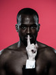 Photo: african man Freedom of speech concept african man Freedom of speech concept