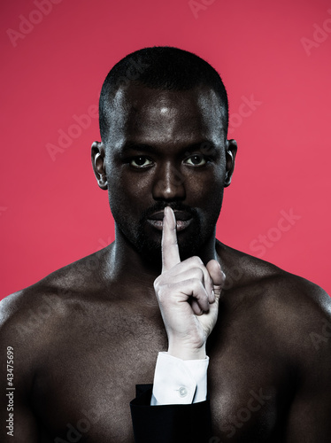 Photo: african man Freedom of speech concept african man Freedom of speech concept