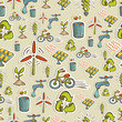 Ecology icons pattern