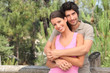 Embraced couple