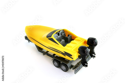 Photo: Toy speedboat and trailer Toy speedboat and trailer