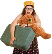 Photo: Scared Traveling Woman Scared Traveling Woman