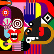 Two women abstract portrait
