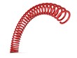 Illustration: red bent spring spiral on white background red bent spring spiral on white background