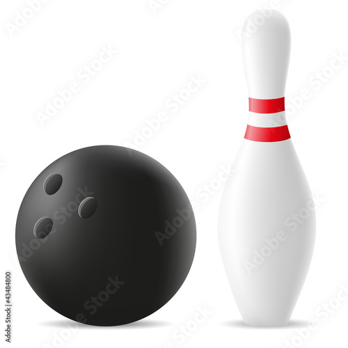 Photo: bowling ball and skittle illustration bowling ball and skittle illustration