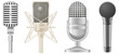 icon set of microphones illustration
