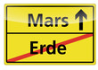 Ortsschild Erde-Mars