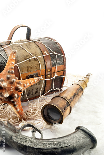 Photo: Pirate theme still life. Pirate theme still life.
