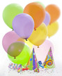 Colorful party birthday new year background with balloons