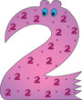 Number 2 from  the Crazy Creature Alphabet set