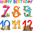 Vettoriale: Birthday Anniversary cartoons set Birthday Anniversary cartoons set