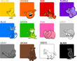 Vector: primary colors cartoon set primary colors cartoon set