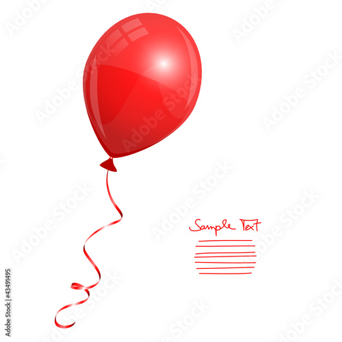 Vektor: Single Red Balloon Single Red Balloon