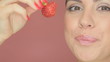Video: Beautiful sexy woman eating a strawberry Beautiful sexy woman eating a strawberry