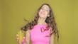 Video: Happy young woman celebrating Happy young woman celebrating
