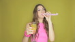 Video: Happy young woman celebrating Happy young woman celebrating